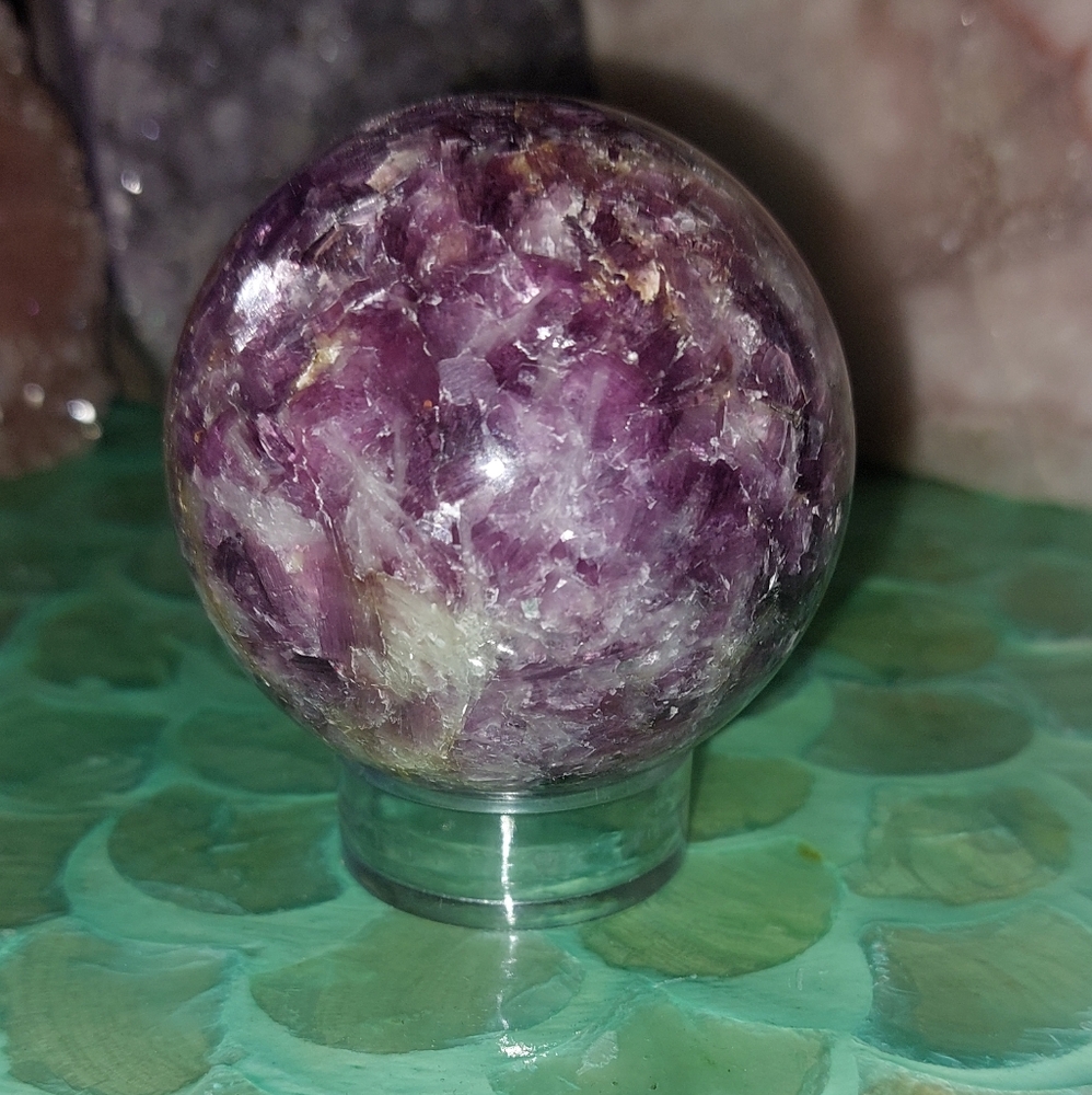 Lepidolite Sphere with Stand
